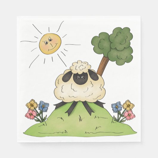 Schapen op een heuvel Papieren servetten (Voorkant)