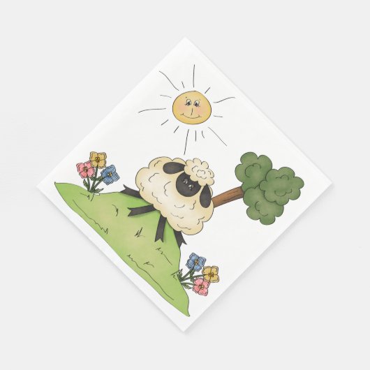 Schapen op een heuvel Papieren servetten (Hoek)