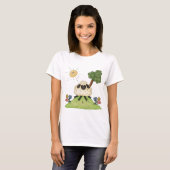 Schapen op een heuvelvrouw t-shirt (Voorkant volledig)