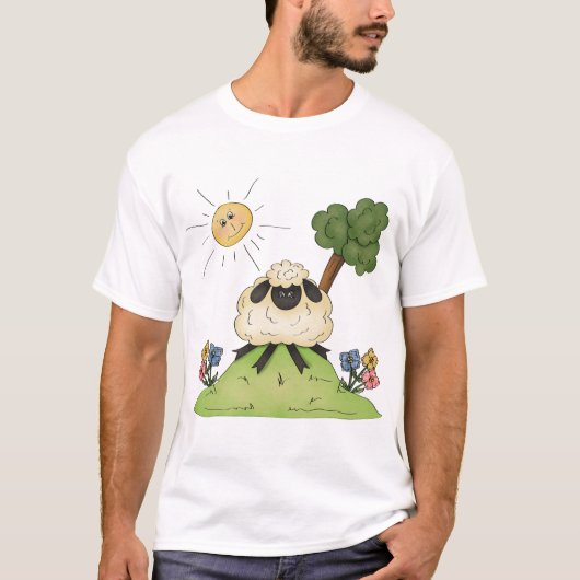 Schapen op een Mannen T-Shirt (Voorkant)