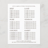 Schapen op gras, boer en slager Adverteren Flyer (Achterkant)