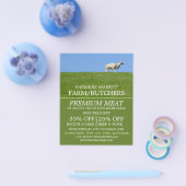 Schapen op gras, boer en slager Adverteren Flyer (Enkel)