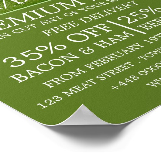 Schapen op gras, boer en slager Adverteren Poster (Hoek)