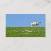 Schapen op gras, boer en slager visitekaartje (Voorkant)
