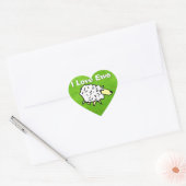 Schapen op grasontwerp-Cartoon Hart Sticker (Envelop)