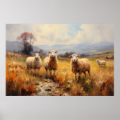 Schapen op Meadow Fine Art Poster (Voorkant)