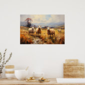Schapen op Meadow Fine Art Poster (Keuken)