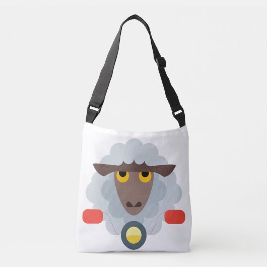 Schapen op motorfiets crossbody tas (Voorkant)