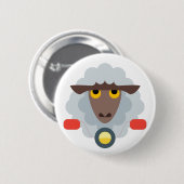 Schapen op motorfiets ronde button 5,7 cm (Voorkant /achterkant)