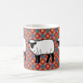 Schapen op  rood patroon koffiemok (Center)