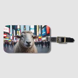 Schapen op Times Square Bagagelabel