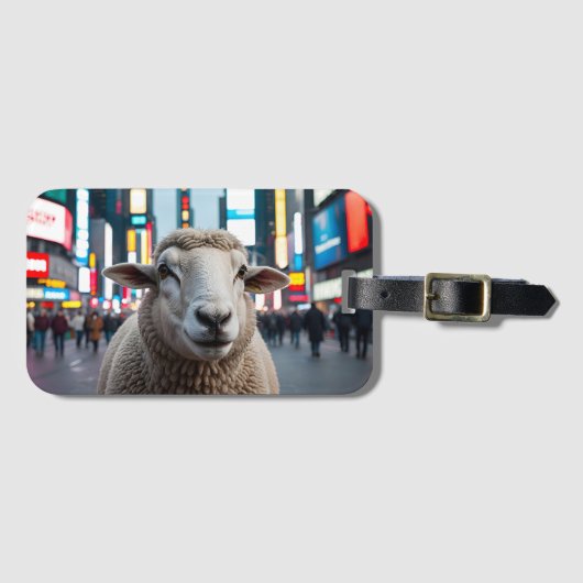 Schapen op Times Square Bagagelabel (Voorkant (horizontaal))