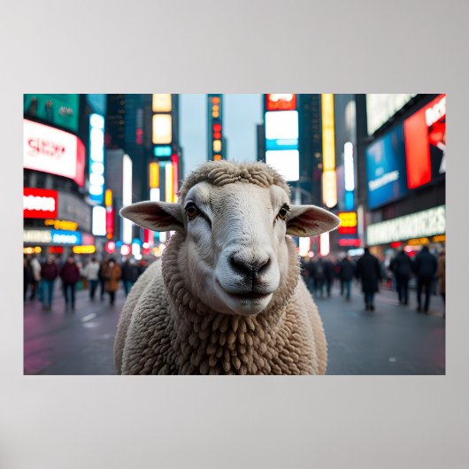 Schapen op Times Square Poster (Voorkant)