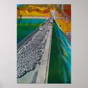 Schapen over Grand Coulee Dam Poster