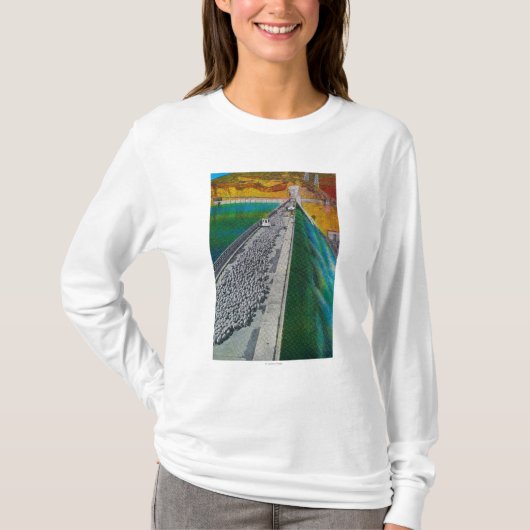 Schapen over Grand Coulee Dam T-shirt (Voorkant)