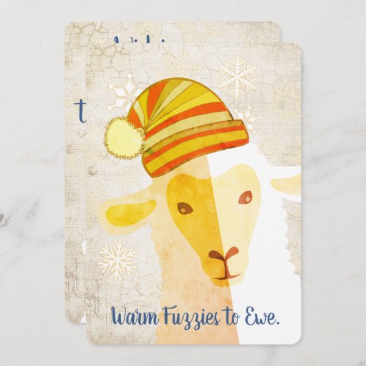 Schapen pet breien haakwerk ambachten kerstkaart (Voorkant / Achterkant)