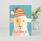 Schapen pet breien haakwerk ambachten kerstkaart (Staand voorkant)