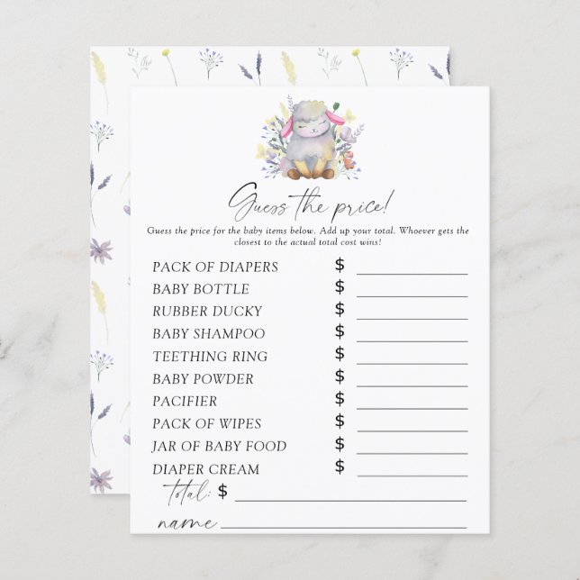 Schapen - Raad de prijs Game (Voorkant / Achterkant)