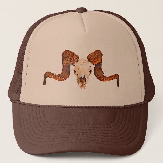 Schapen Ram's schedel Trucker Pet (Voorkant)