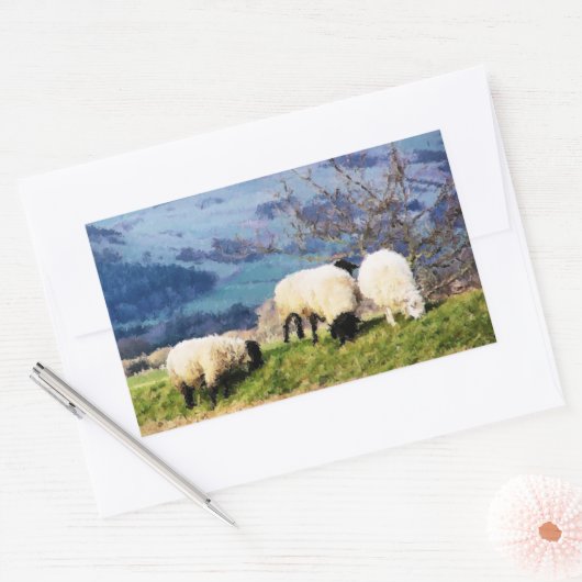 SCHAPEN RECHTHOEKIGE STICKER (Envelop)