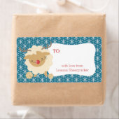 Schapen rendieren gewei breien haakwerk Kerstmis Etiket (Insitu)