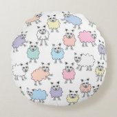 Schapen Rond Kussen (Voorkant)