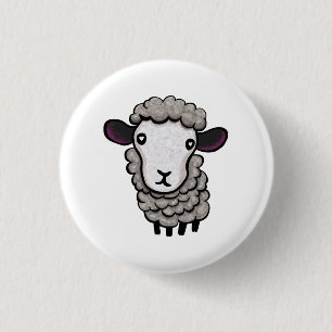 Schapen Ronde Button 3,2 Cm