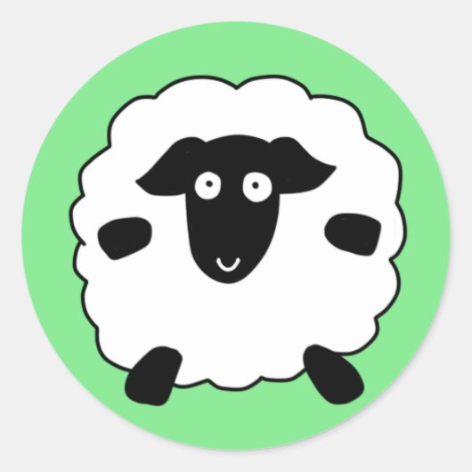 Schapen Ronde Sticker (Voorkant)