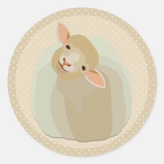 Schapen Ronde Sticker (Voorkant)