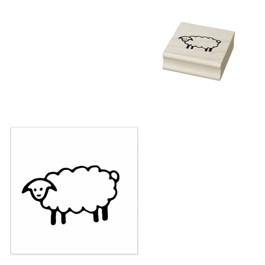 Schapen rubberen stempel, boerderijen rubberen ste rubberstempel (Gestempeld)