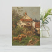 Schapen, schapen op het Boerderij Feestdagenkaart (Staand voorkant)