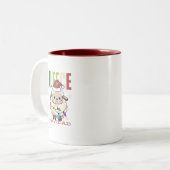 Schapen Schattige Fleece Navidad Christmas Pun Mok (Voorkant links)