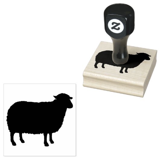 Schapen Silhouet Rubberstempel (Gestempeld)