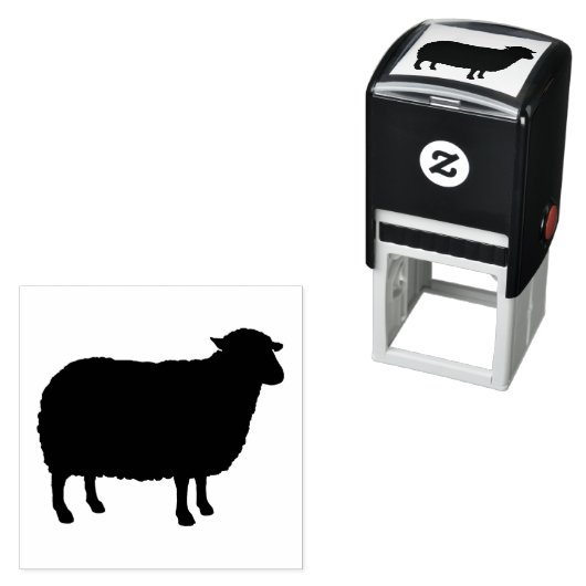Schapen Silhouet Zelfinktende Stempel (In situ)