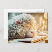 Schapen slapen achter de computer met een bril feestdagenkaart (Voorkant / Achterkant)