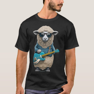 Schapen spelen elektrische gitaar dierlijke schape t-shirt