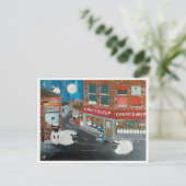 Schapen stad schilderij van Alfred Fox Collectable Briefkaart (Staand voorkant)