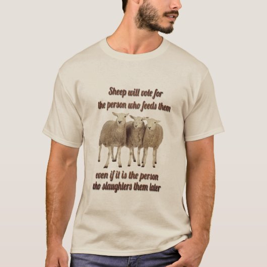 schapen stemmen voor ... t-shirt (Voorkant)