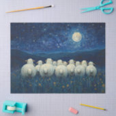 Schapen Sterrennacht olieverfschilderij Decoupage Tissuepapier (Craft)