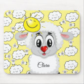 Schapen Sun Clouds Yellow Muismat! Muismat (Voorkant)