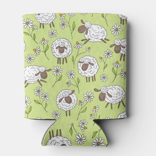 Schapen tellen op honingdauw groen blikjeskoeler (Achterkant)