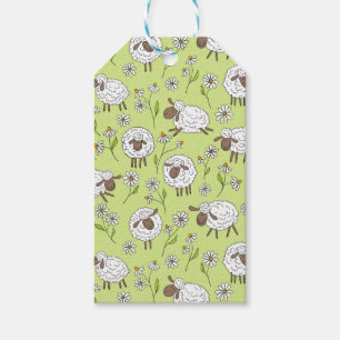 Schapen tellen op honingdauw groen cadeaulabel