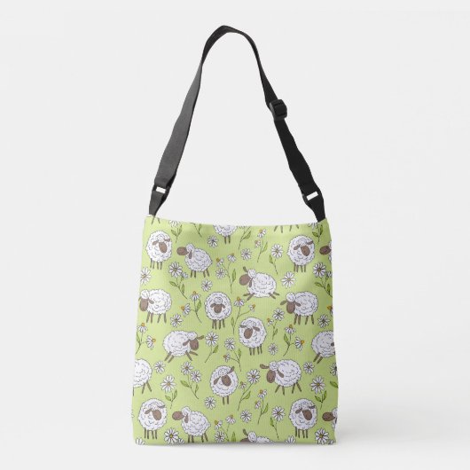 Schapen tellen op honingdauw groen crossbody tas (Achterkant)