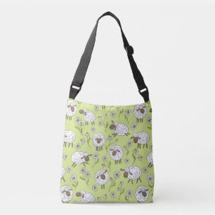 Schapen tellen op honingdauw groen crossbody tas