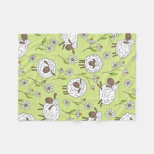 Schapen tellen op honingdauw groen fleece deken (Voorkant (Horizontaal))