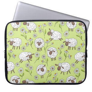 Schapen tellen op honingdauw groen laptop sleeve
