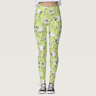 Schapen tellen op honingdauw groen leggings