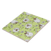 Schapen tellen op honingdauw groen tegeltje (Zijkant)