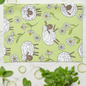 Schapen tellen op honingdauw groen theedoek (Gevouwen)