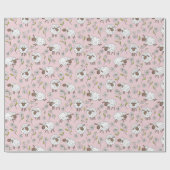 Schapen tellen op katoenen snoep roze cadeaupapier (Vlak)